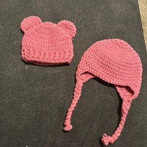 Pink Knitted Kids Hats